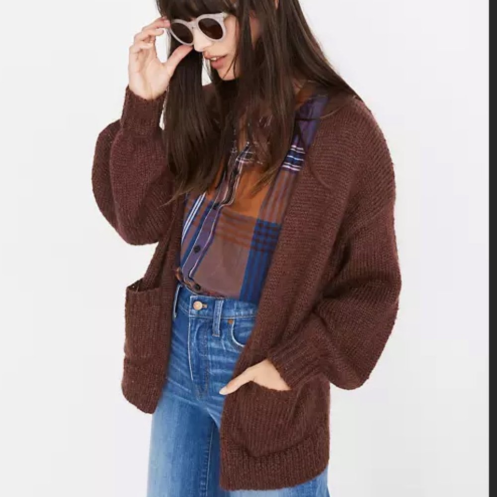 Madewell Balloon-Sleeve Cardigan Sweater